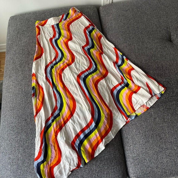 House of Holland Colorful Wave Pattern MIDI Skirt - Picture 5 of 13